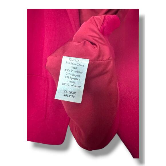 Kasper Red 2 Piece Skirt Suit Set Size 8 Blazer Jacket + Pencil Skirt Work - Picture 6 of 6